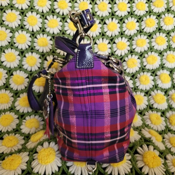 Coach Poppy Tartan Bag + Wristlet - Picture 3 of 15